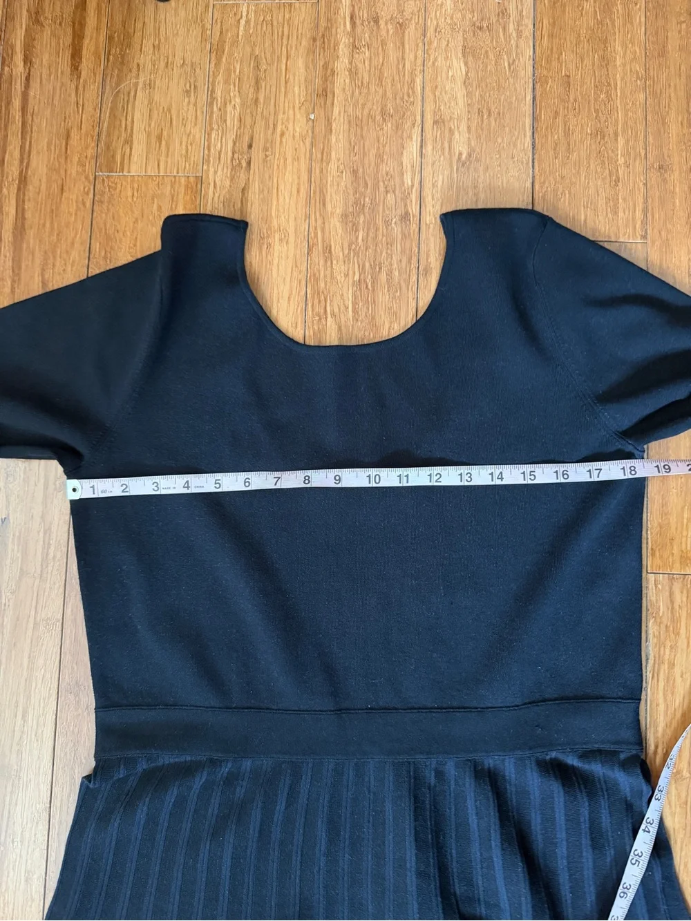 Tory Burch Florence Dress Midi Black Long Sleeve Pleated Size XL